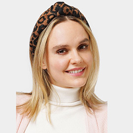 Leopard Patterned Knot Burnout Headband