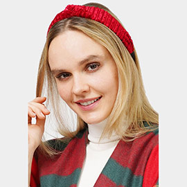 Striped Velvet Knot Burnout Headband