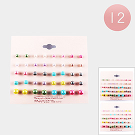 12 Set of 20 - Pearl Stud Earrings