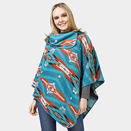 Aztec Patterned Poncho