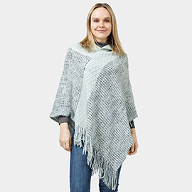 Knit Hooded Poncho