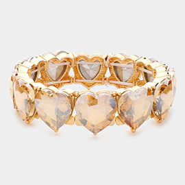 Heart Stone Stretch Evening Bracelet
