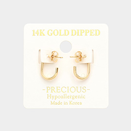14K Gold Dipped Metal Oval Hoop Earrings