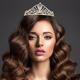 Teardrop Stone Accented Princess Tiara