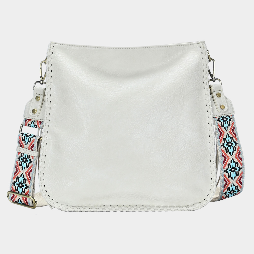 Patterned Strap Solid Crossbody Bag