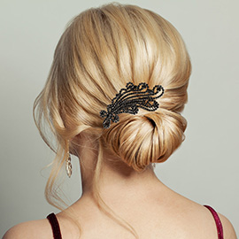 Round Stone Pointed Hair Comb
