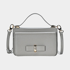 Solid Rectangle Tote / Crossbody Bag