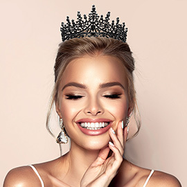 Multi Stone Embellished Princess Tiara
