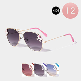 12PCS - Unicorn Pointed Aviator Kids Sunglasses
