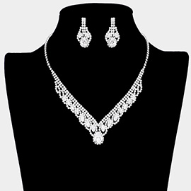 CZ Teardrop Marquise Accented Necklace