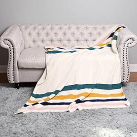 Striped Reversible Throw Blanket
