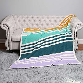Striped Reversible Throw Blanket