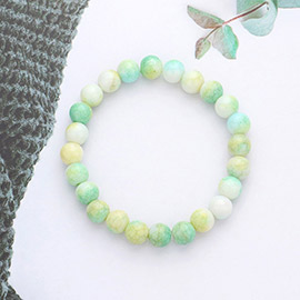 Marbled Glass Beaded Stretch Bracelet