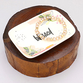 Blessed Message Leaf Jewelry Dish