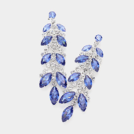 CZ Marquise Accented Dangle Evening Earrings