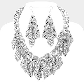 Mesh Chain Metal Ball Necklace