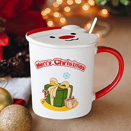 Merry Christmas Message Tree Ceramic Mug Cup