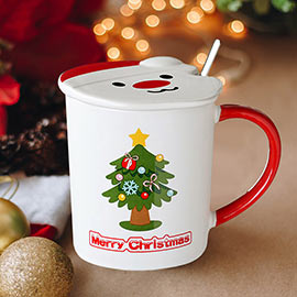 Merry Christmas Message Gift Candy Cane Ceramic Mug Cup