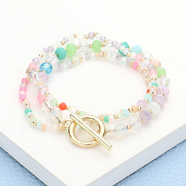 3PCS - Faceted Beaded Bracelets