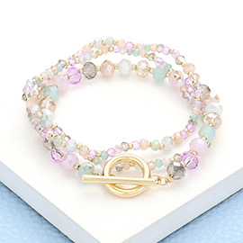 3PCS - Faceted Beaded Bracelets