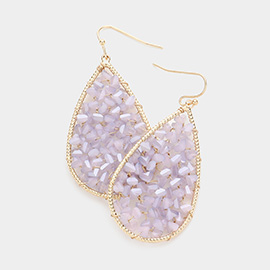 Beaded Teardrop Dangle Earrings
