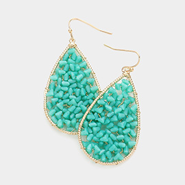 Beaded Teardrop Dangle Earrings