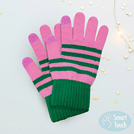Striped Touch Smart Gloves
