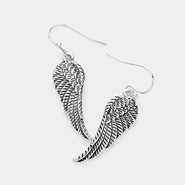 Antique Metal Angel Wing Dangle Earrings