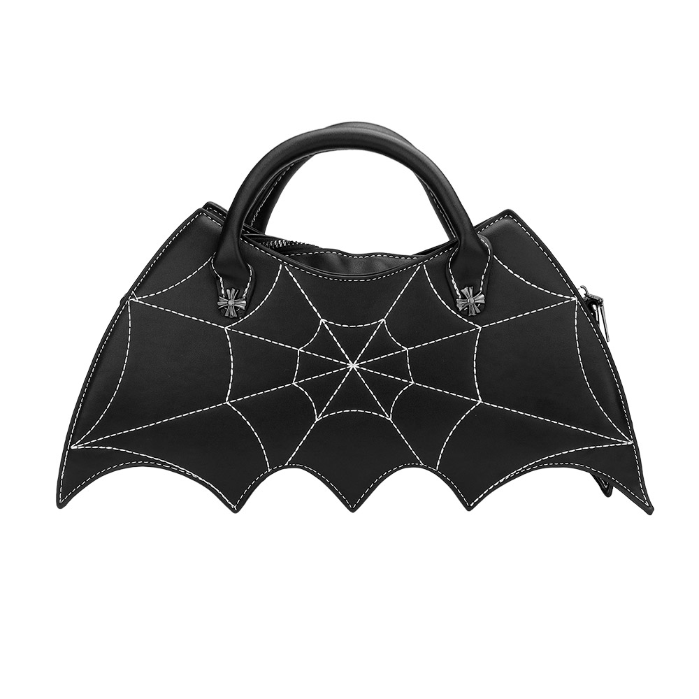 Cobweb Detailed Bat Tote / Crossbody Bag