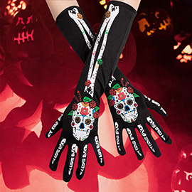 Day of The Dead Skull Skeleton Gloves