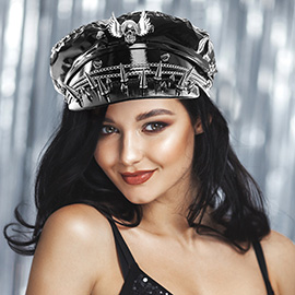 Skull Angel Wings Pointed Festival Steampunk Hat
