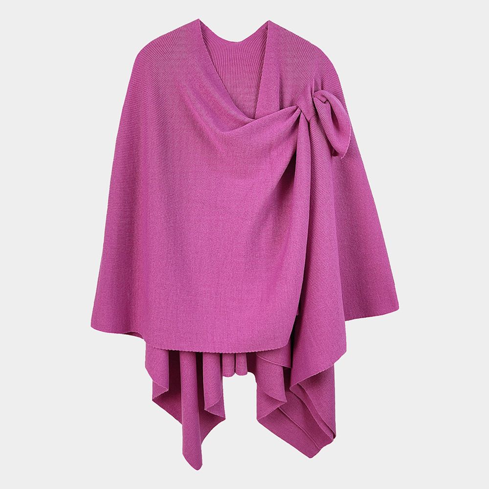 Shoulder Strap Solid Ruana Poncho