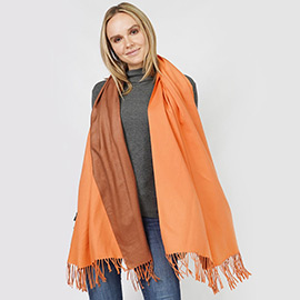 Reversible Solid Shawl Oblong Scarf