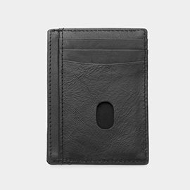 Genuine Leather Solid Card Holder Wallet