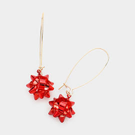 Christmas Gift Bow Dangle Earrings