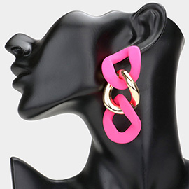 Colored Chain Link Dangle Earrings