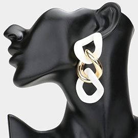 Colored Chain Link Dangle Earrings