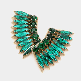 Felt Back Multi Stone Embellished Wing Earrings
