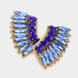 Felt Back Multi Stone Embellished Wing Earrings