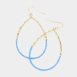 Beaded Open Teardrop Dangle Earrings