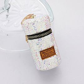 Bling Cylinder Lipstick Hard Case Bag / Keychain