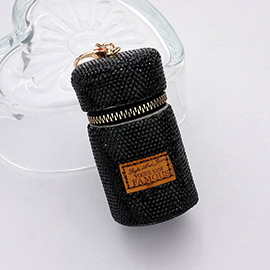 Bling Cylinder Lipstick Hard Case Bag / Keychain