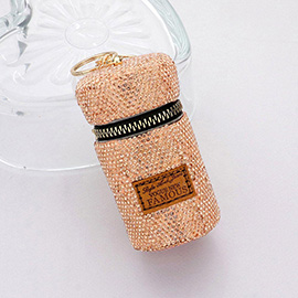Bling Cylinder Lipstick Hard Case Bag / Keychain