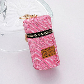 Bling Cylinder Lipstick Hard Case Bag / Keychain