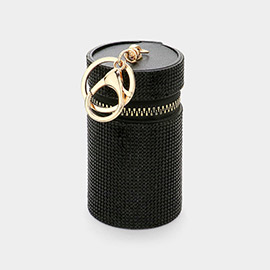 Bling Cylinder Soft Case Lipstick Bag / Keychain