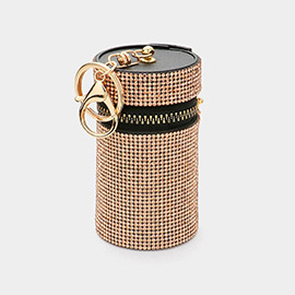 Bling Cylinder Soft Case Lipstick Bag / Keychain