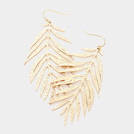 Metal Leaf Dangle Earrings