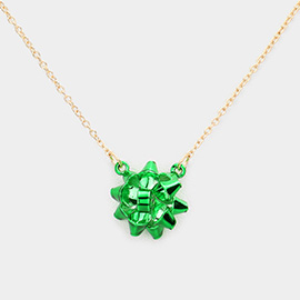 Christmas Gift Bow Pendant Necklace