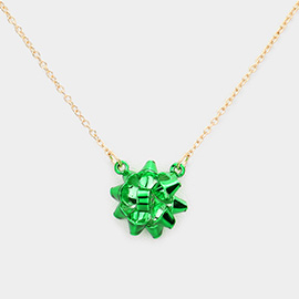 Christmas Gift Bow Pendant Necklace