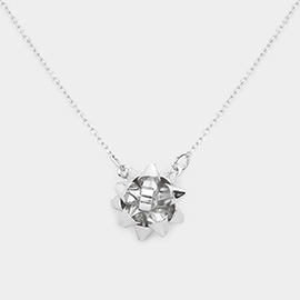 Christmas Gift Bow Pendant Necklace